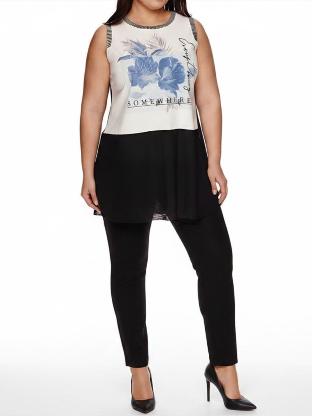 Worthington Sleeveless Colorblock Graphic Tunic